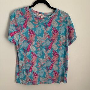 Fresh Produce Pink and Blue Leaf Top